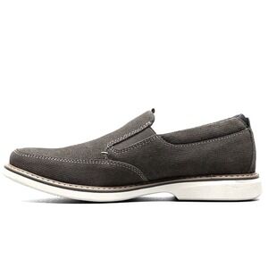 Nunn Bush Otto Suede Slip On Loafer Casual Comfort Shoes Gray Mens Size 10W